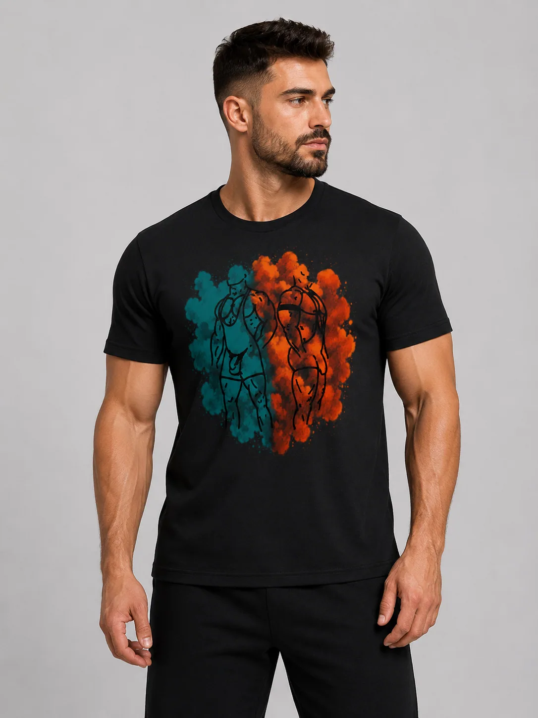 2 Man wrestling tee